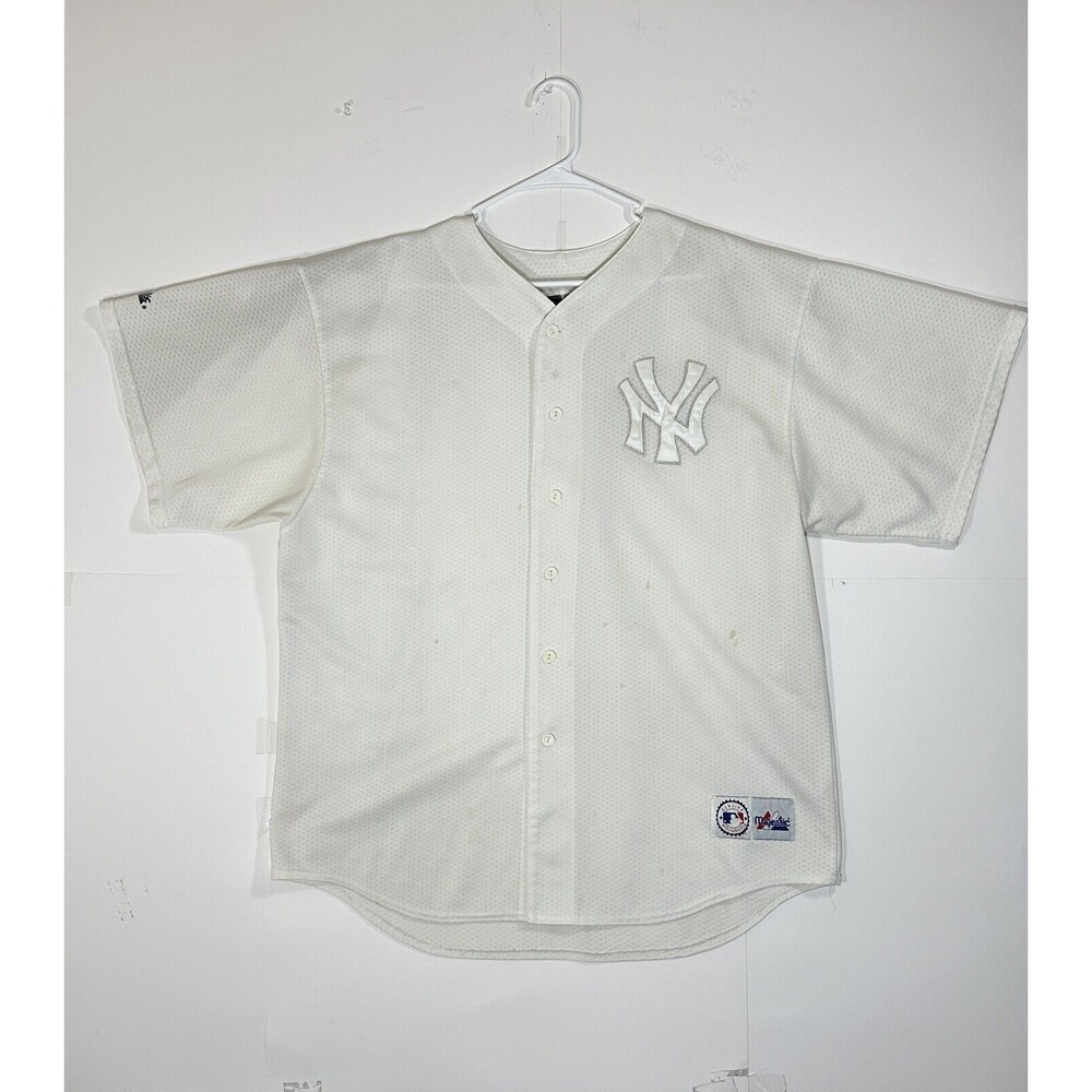 Vintage New York Yankees MLB Jersey Mens 2XL White Majestic Blank Made USA RARE